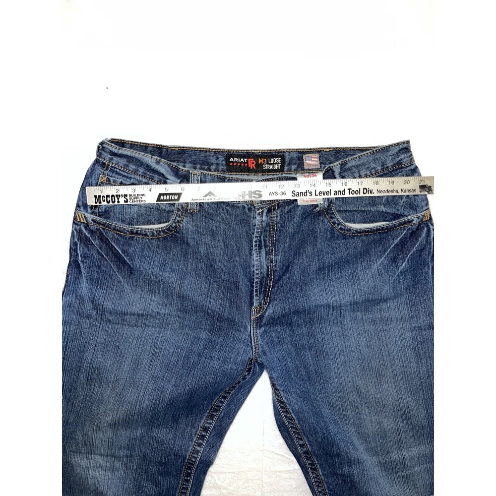 Ariat M3 Loose‎ Straight Leg FR Jeans Mens 40x34 Medium/Dark Denim Cowboy Work